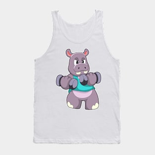 Hippo at Bodybuilding with Dumbbells Tank Top